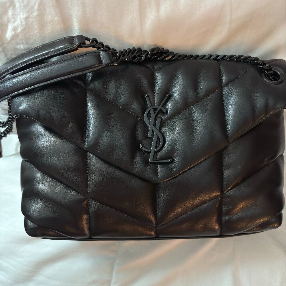 YSL lambskin black quilted shoulder bag